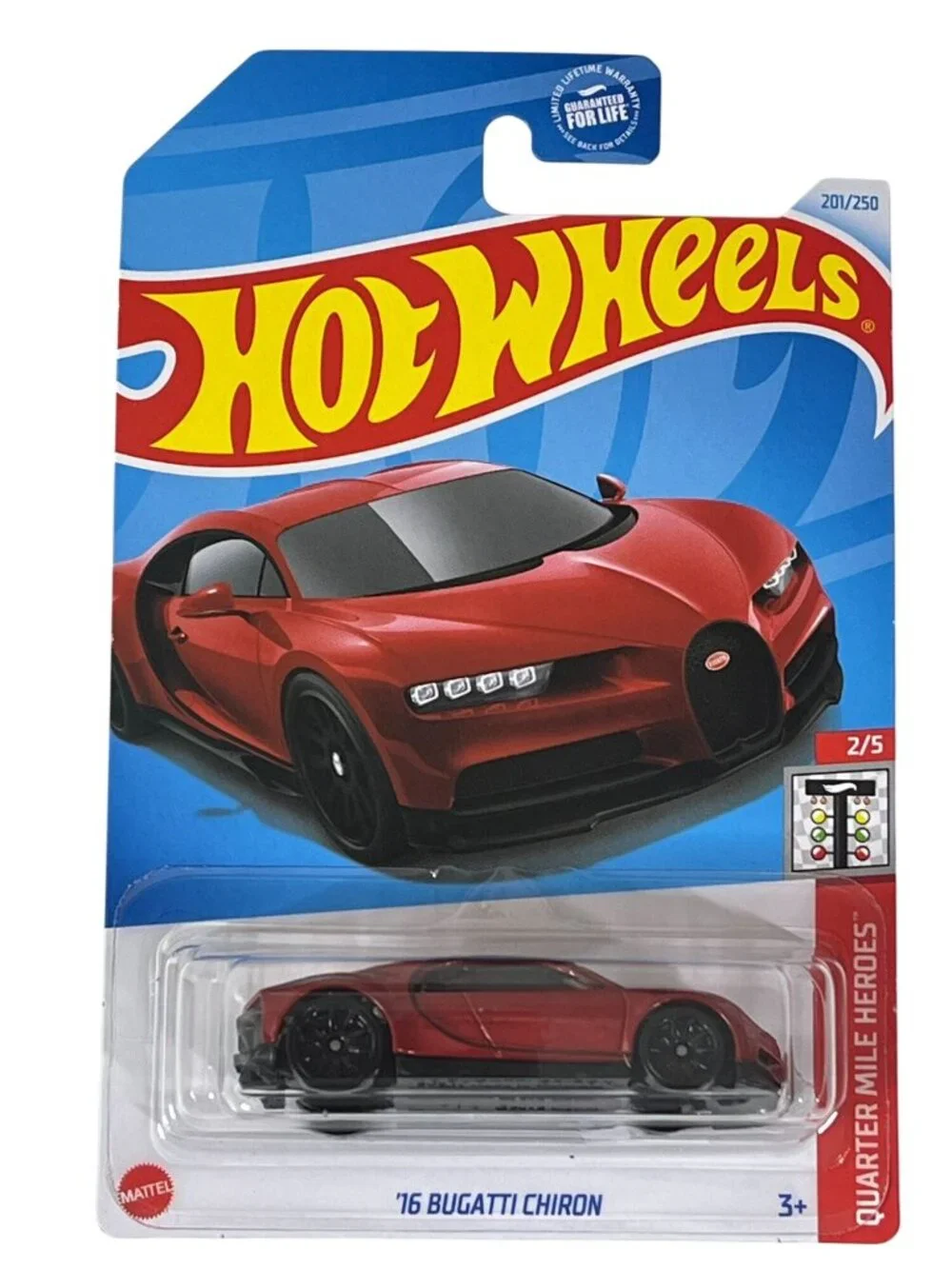 Hot Wheels Bugatti Chiron Red Quarter Mile Heroes 20/250 2023 Mainline